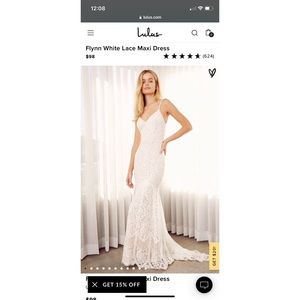 Lulus white lace wedding dress